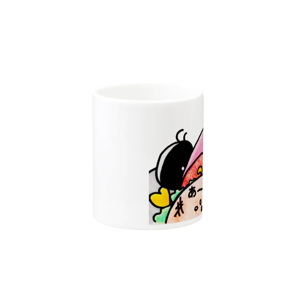 YUKARisのモモ色くちばしペンギンポニ❤お食事中 Mug :other side of the handle