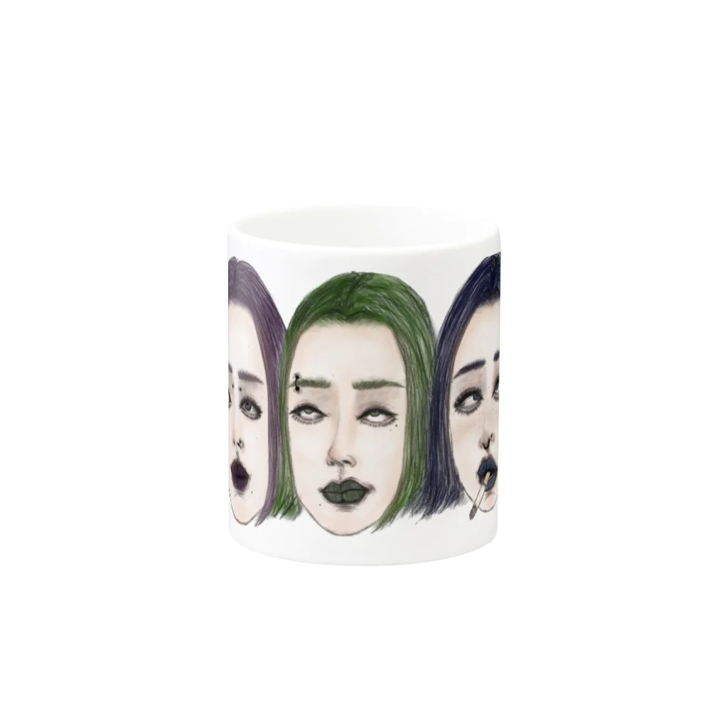 Ａ　ｍａ　Ｆａｃｏｎ〘S〙のラリ三姉妹 Mug :other side of the handle