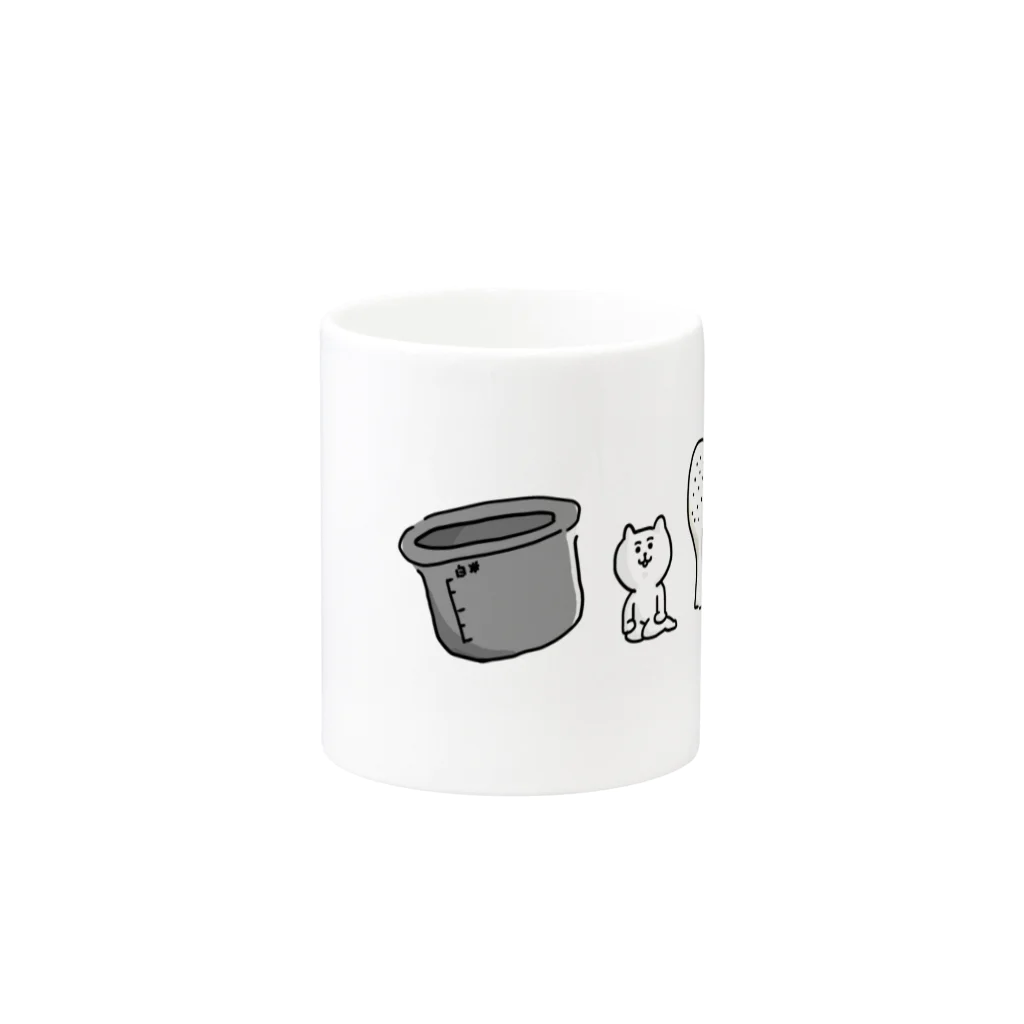 けちゃっぷごはんのお店のごはんのOSHITAKU🍚 Mug :other side of the handle