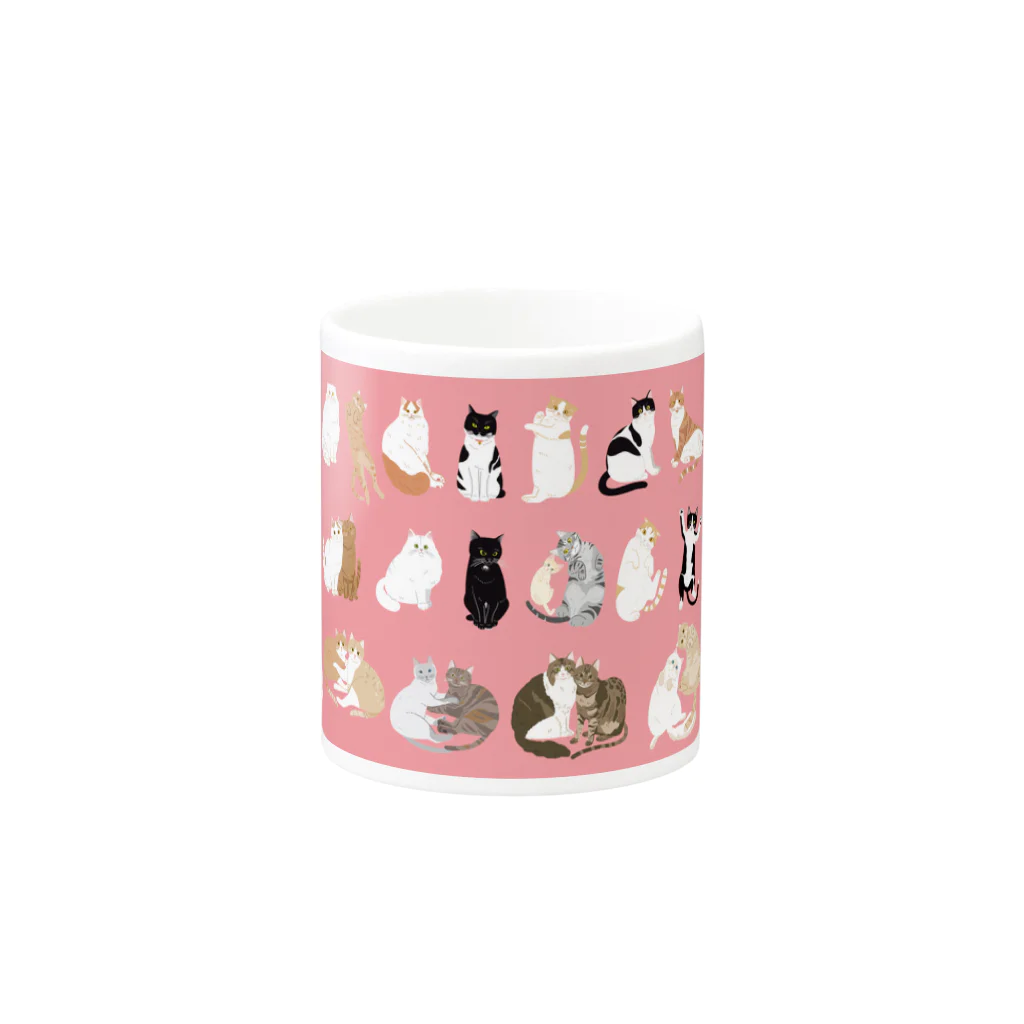 kawamu_cats shopの猫ちゃんマグカップ（ピンク） Mug :other side of the handle