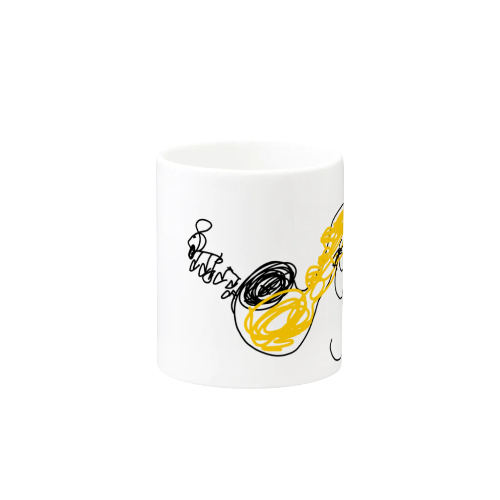 haruartsのジャズもーにん  こどもの落書きJAZZ サックス Mug :other side of the handle