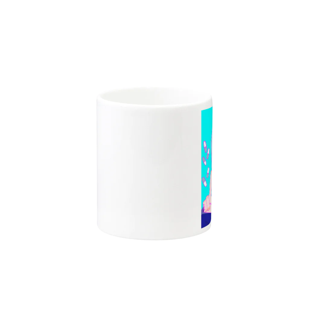 MANNZOKUの真っ青くん Mug :other side of the handle