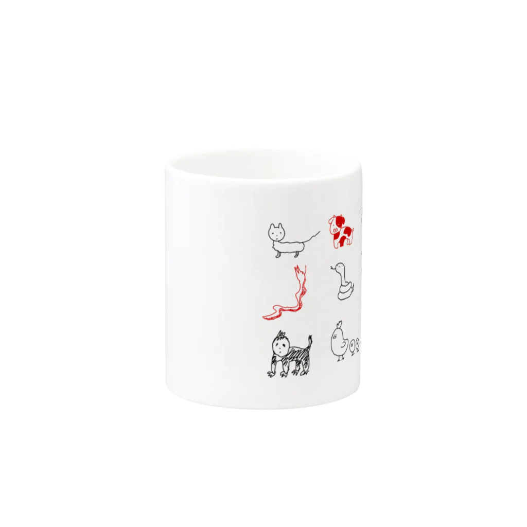 87の干支さんたち Mug :other side of the handle