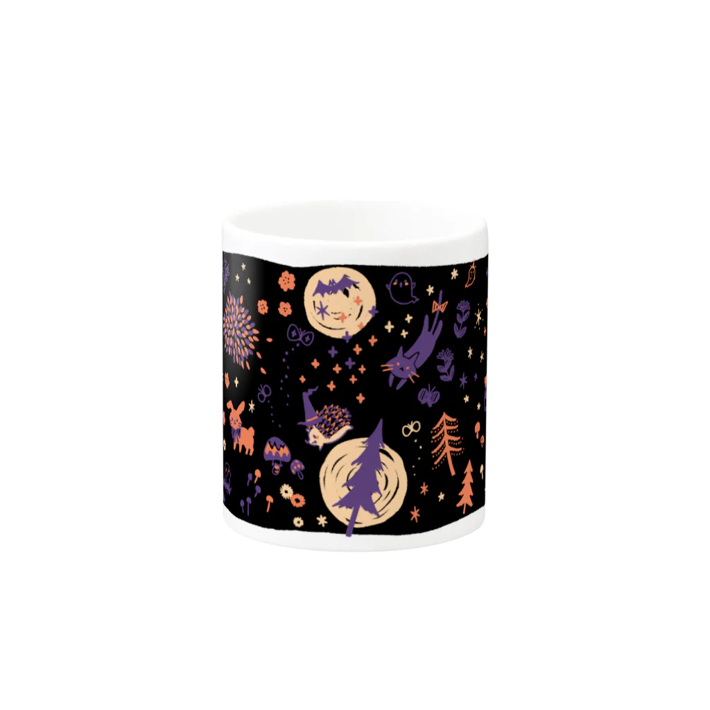 ナコの夜の森（黒バック） Mug :other side of the handle