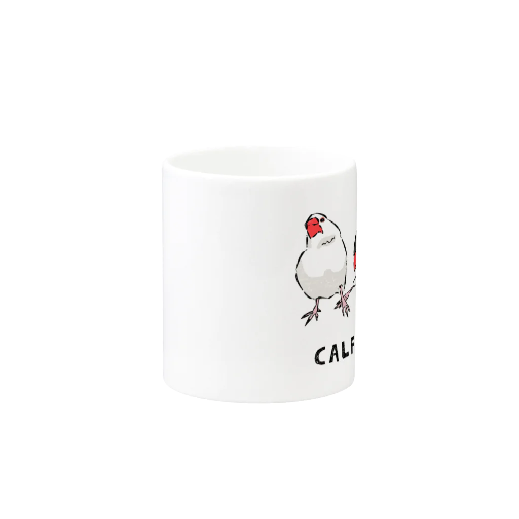 EASEの文鳥カーフキック Mug :other side of the handle