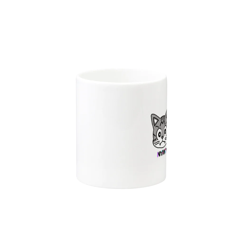 猫は正義のNYANTAandBOCHIO Mug :other side of the handle