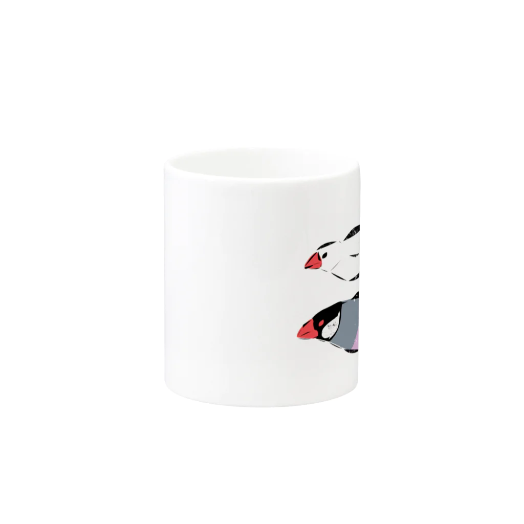 EASEのひもの文鳥 Mug :other side of the handle