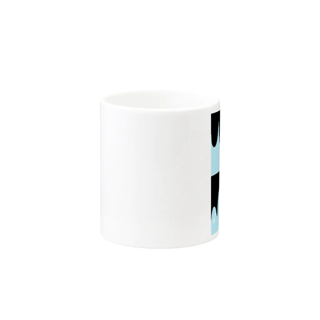 こわかわギャラリーのBlack blue  Mug :other side of the handle