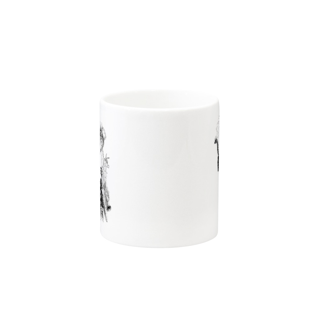 古書　天牛書店のグランヴィル「象」　＜アンティーク・プリント＞ Mug :other side of the handle