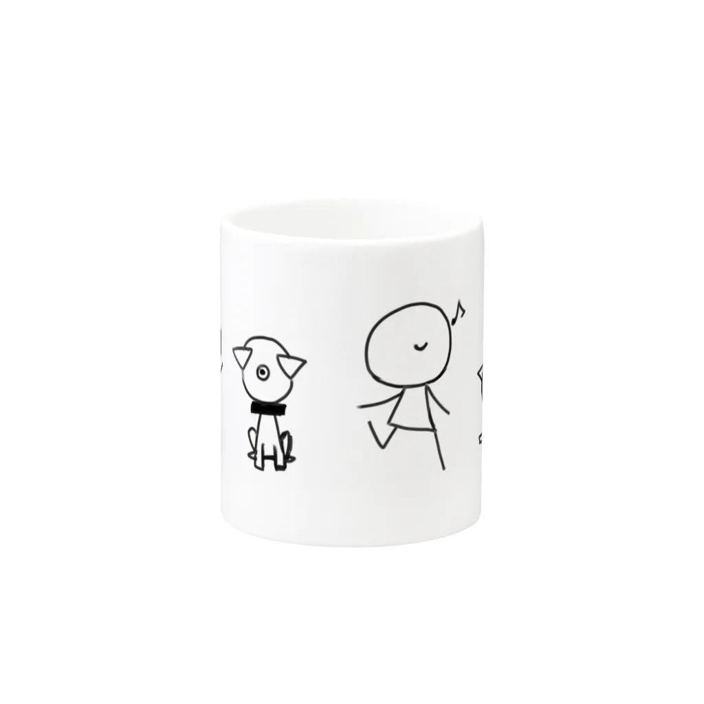 海天地の目玉ボーイと愛犬ジョン Mug :other side of the handle