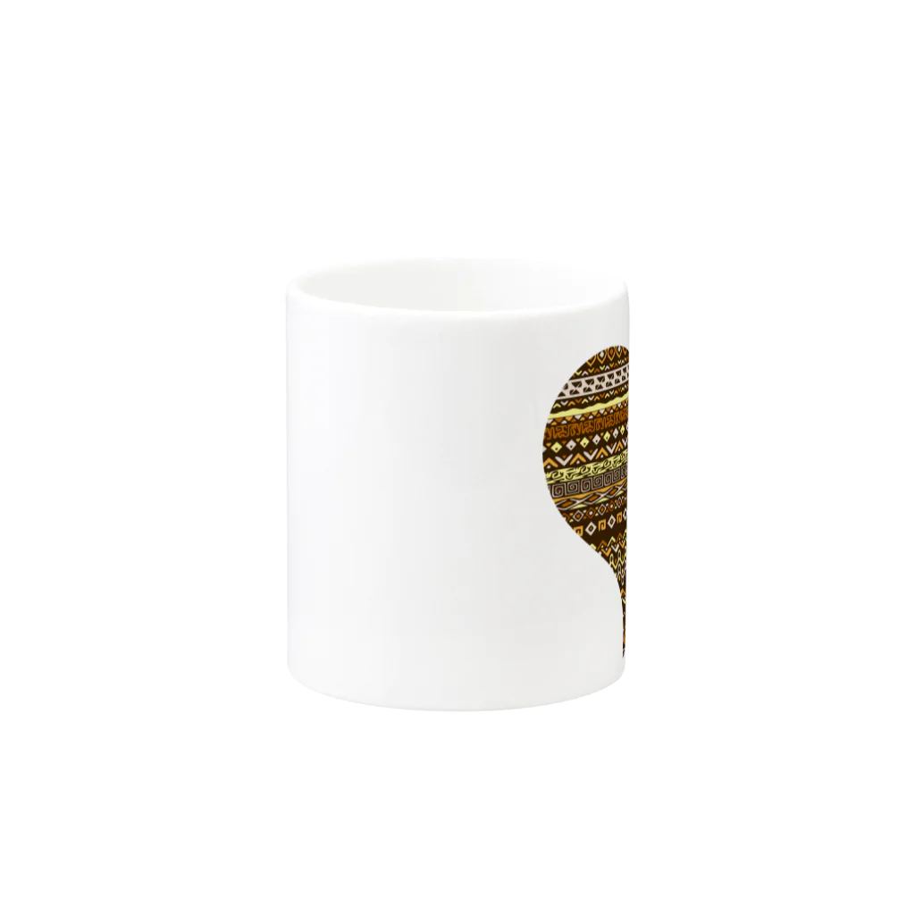 ネイティブ柄専門ショップのエスニック柄Aハート Mug :other side of the handle
