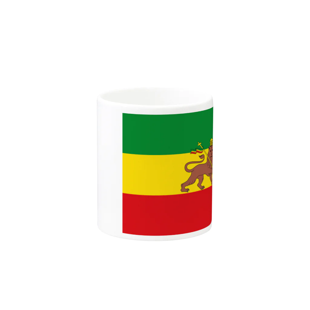 DRIPPEDのRASTAFARI LION FLAG-エチオピア帝国の国旗- Tシャツ Mug :other side of the handle