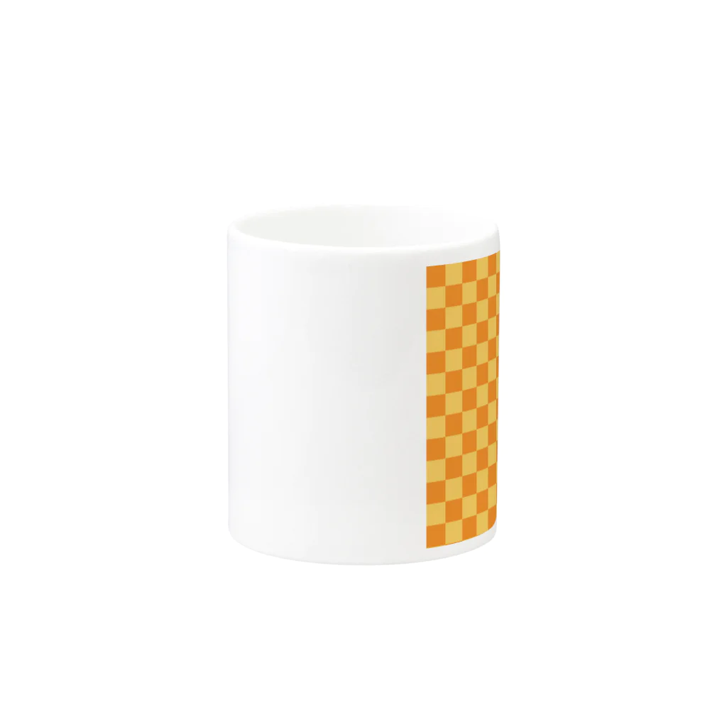 FreeStylersの【FreeStylers】check orange yellow Mug :other side of the handle