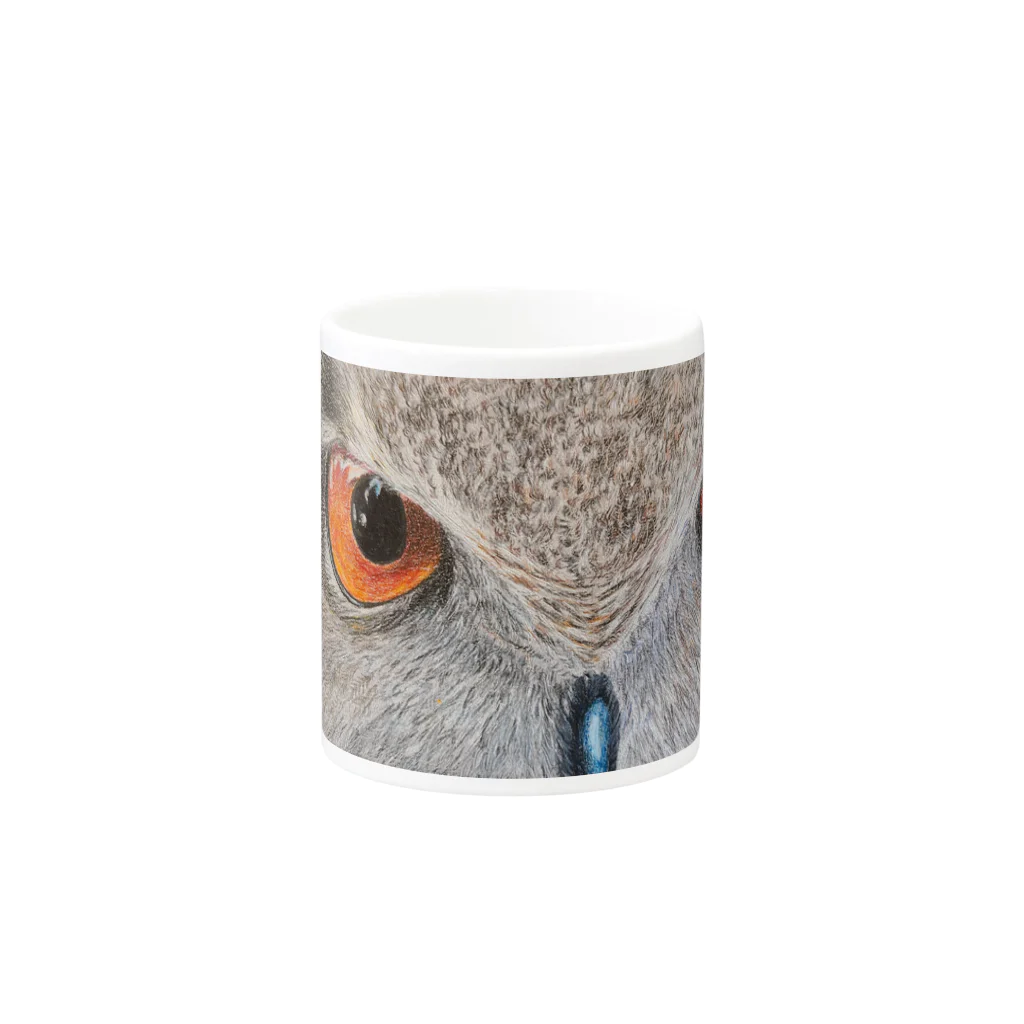 にゃんこ亀のフクロウとにらめっこ Mug :other side of the handle