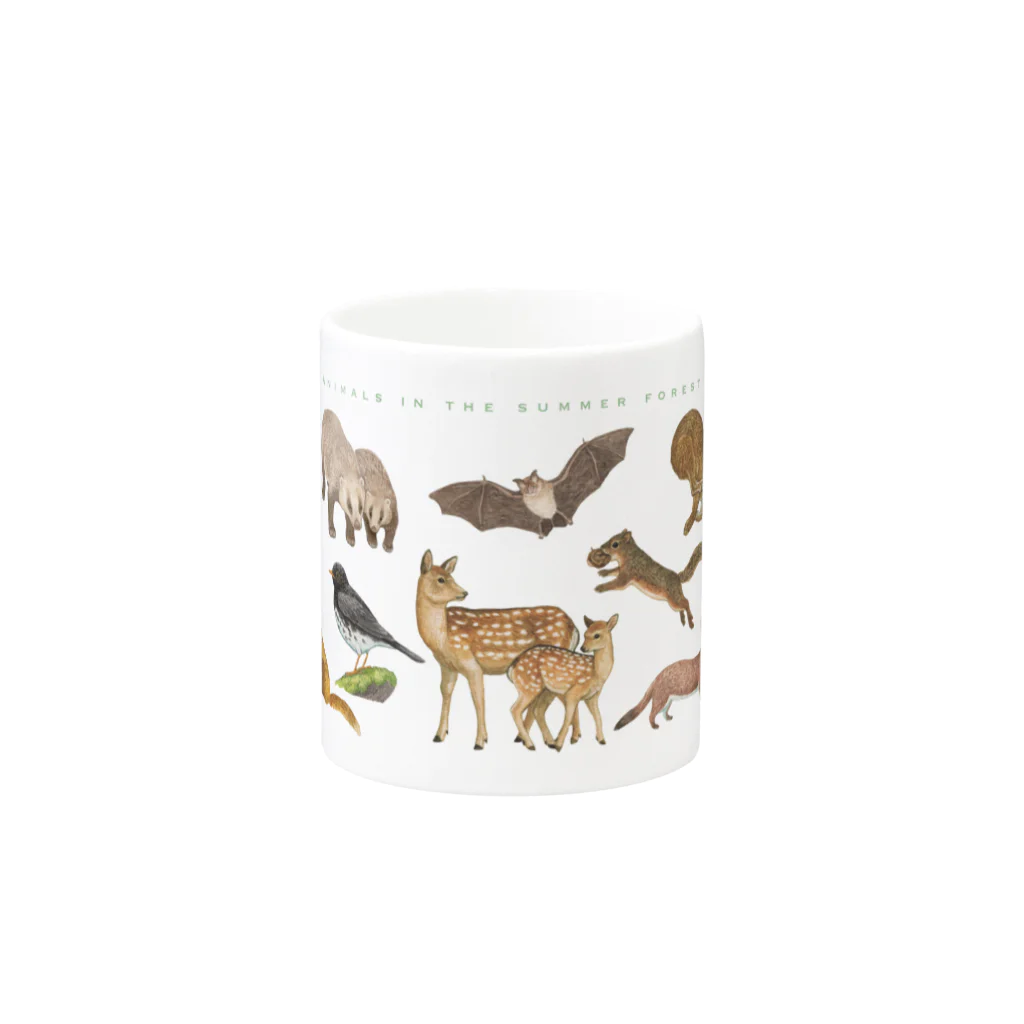 ちなきのこの夏の山の動物たち Mug :other side of the handle