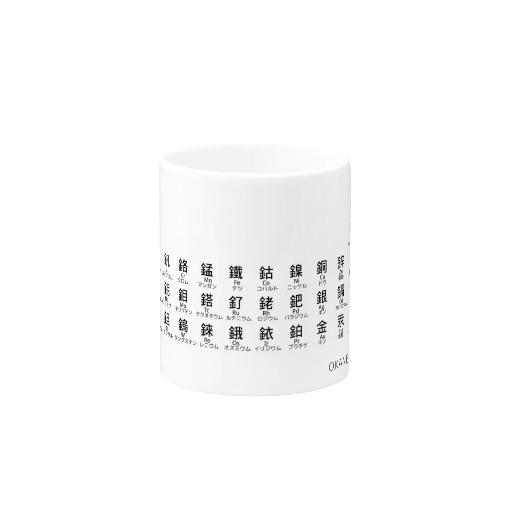 日本カネ不足協会の元素の漢字[金属] Mug :other side of the handle