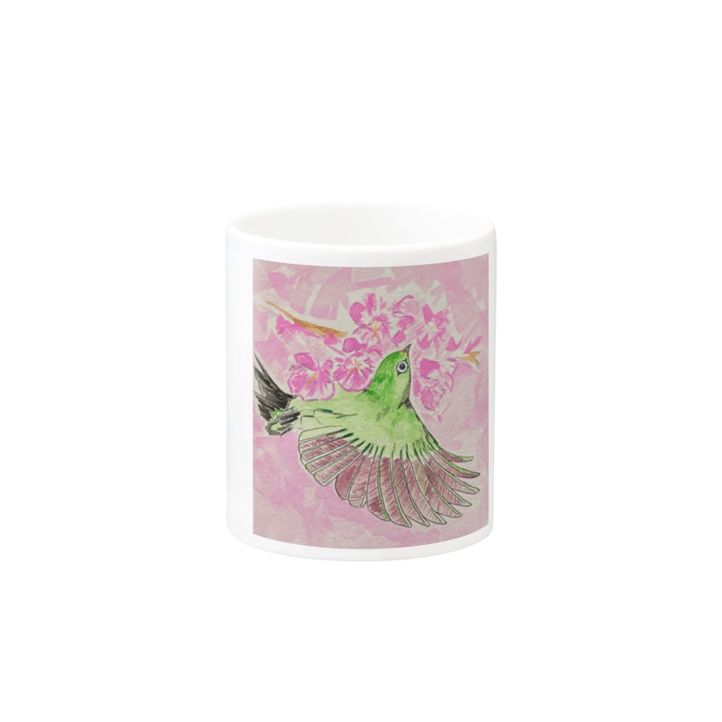Coshi-Mild-Wildのメジロさん with 桜_3 Mug :other side of the handle