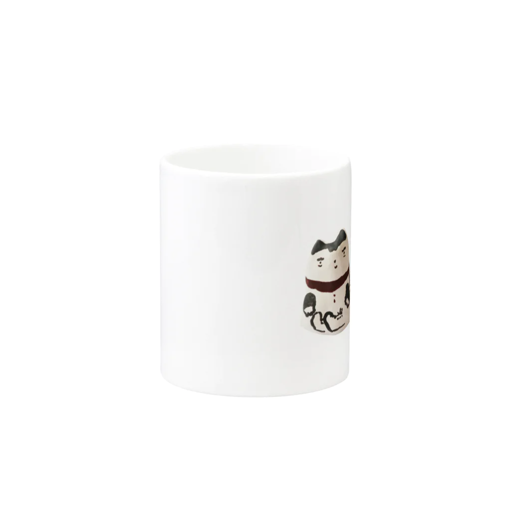 柿食えばルンルンのマフラーねこ Mug :other side of the handle