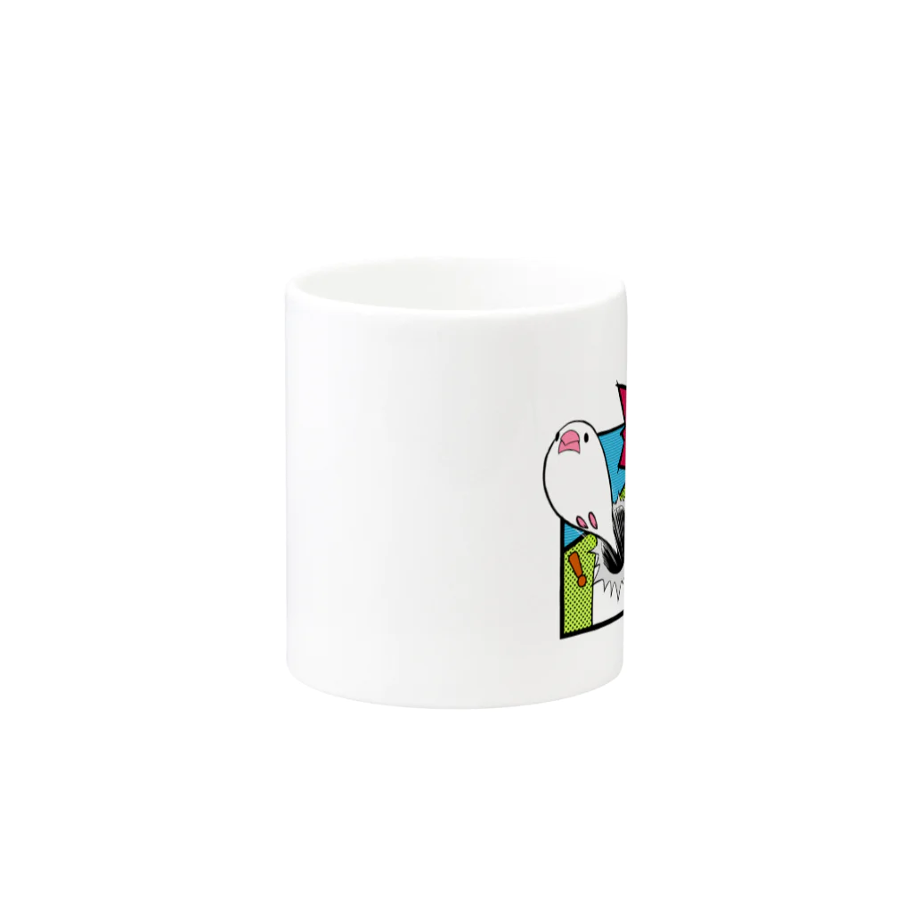 moco’s shopのWow!buncho!!白文鳥 Mug :other side of the handle