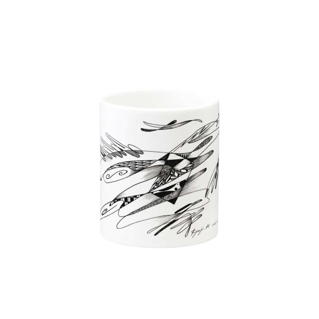 Ryuji HikosakaのPhoenix / 不死鳥 Mug :other side of the handle