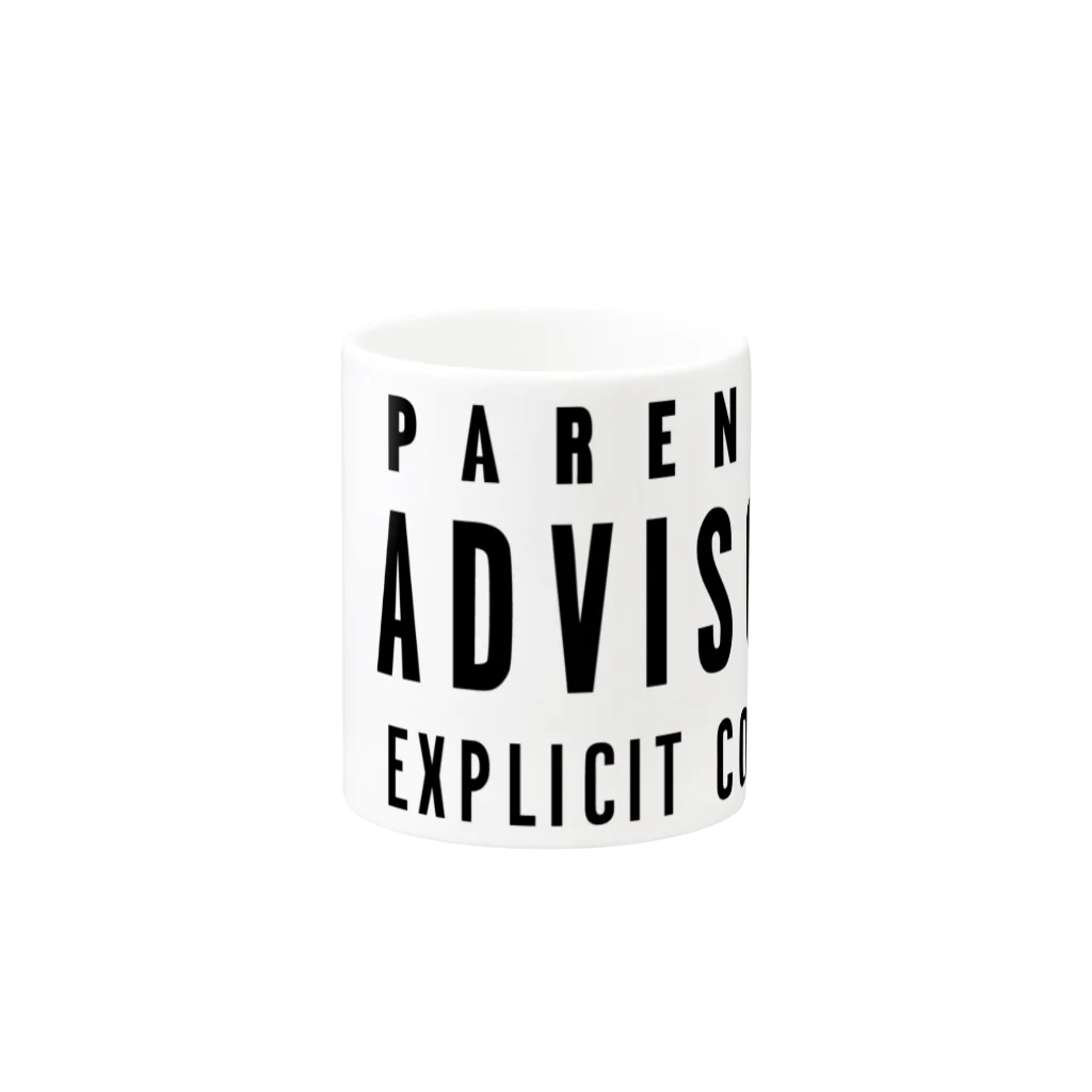 DRIPPEDのPARENTAL ADVISORY-ペアレンタル アドバイザリー-文字のみロゴTシャツ マグカップの取っ手の反対面