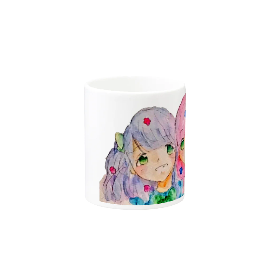 Yu-ruri ゆるりの白板双子ちゃん Mug :other side of the handle