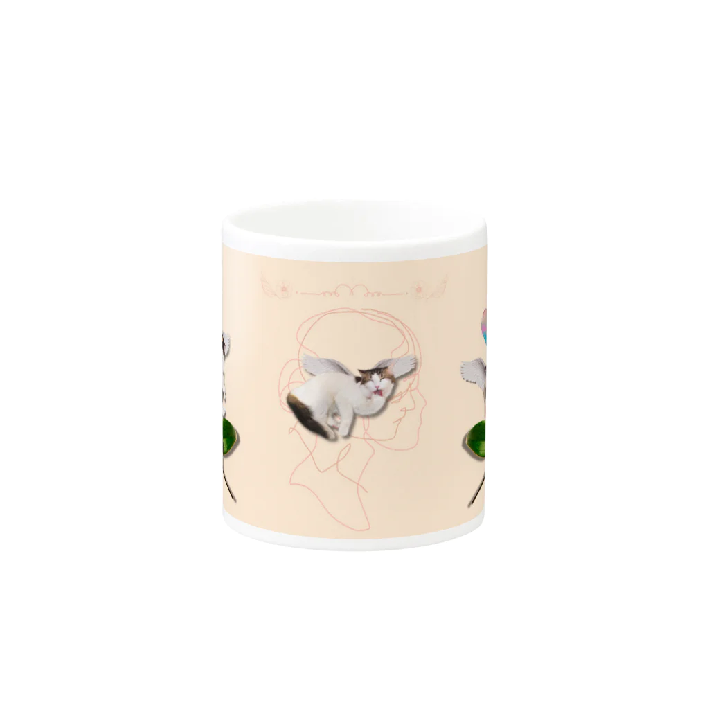 𝙈𝙊𝙈𝙊'𝙨 𝙎𝙝𝙤𝙥のbotanical-MOMO-03 Mug :other side of the handle