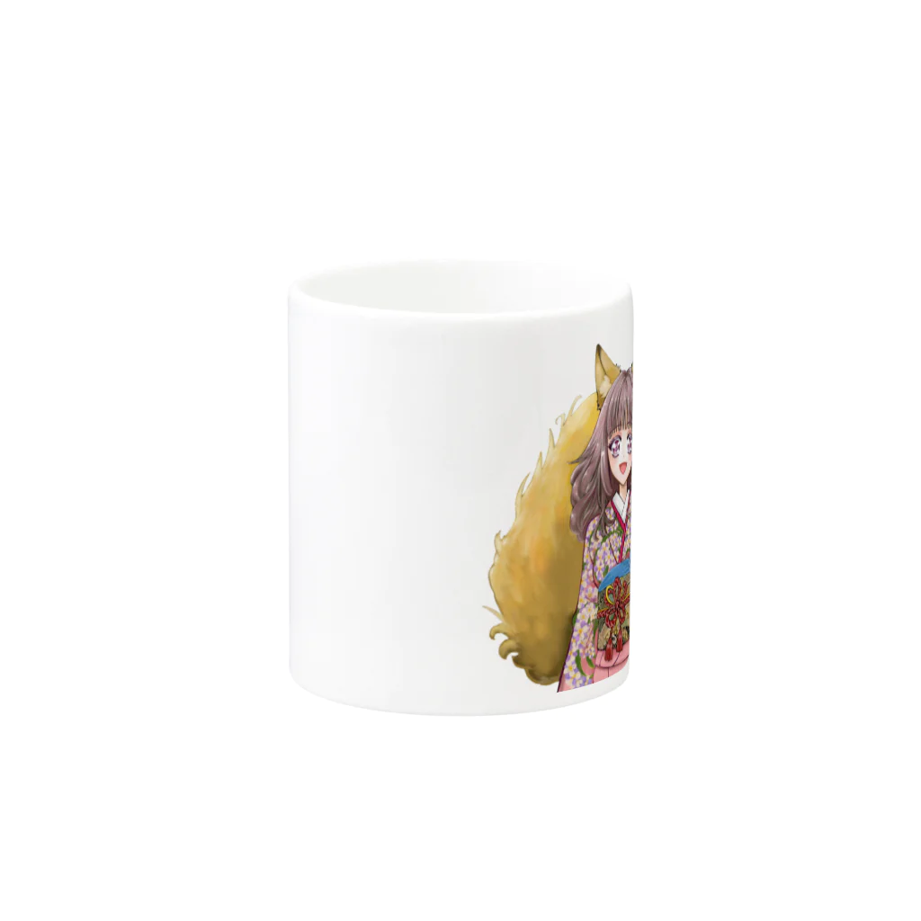 お狐こんこんプロジェクトの雷華#3 Mug :other side of the handle