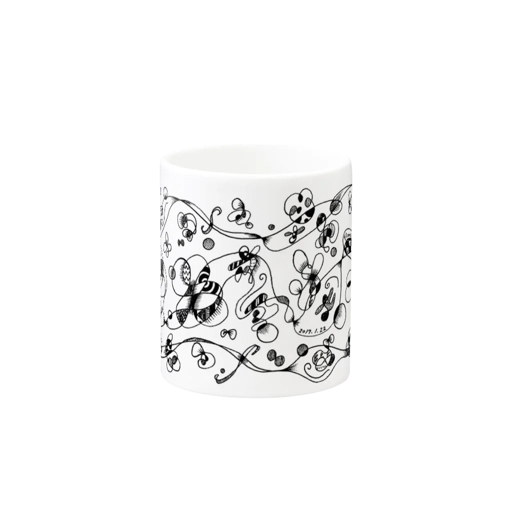 Ryuji HikosakaのFlower Garden / フラワーガーデン Mug :other side of the handle