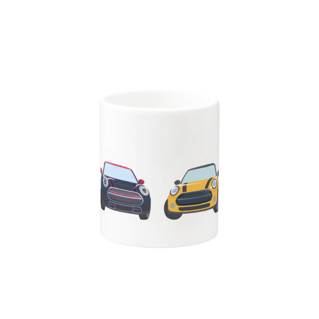 mini gecooperのいのさん号（レトロな車2台） Mug :other side of the handle