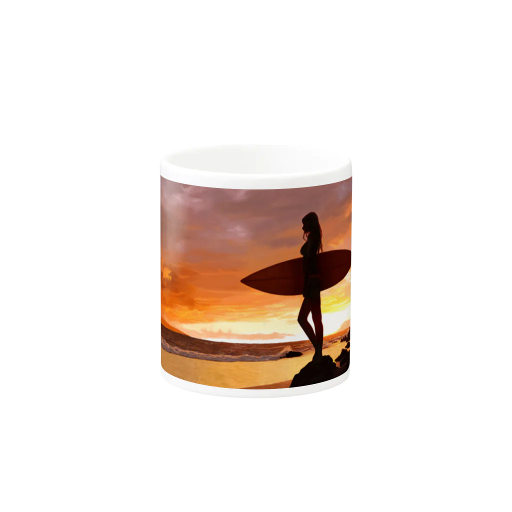 syachi工房のSunset Ocean Mug :other side of the handle