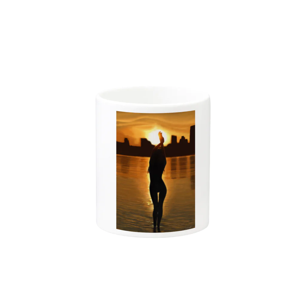 syachi工房のSunset OceanⅡ Mug :other side of the handle