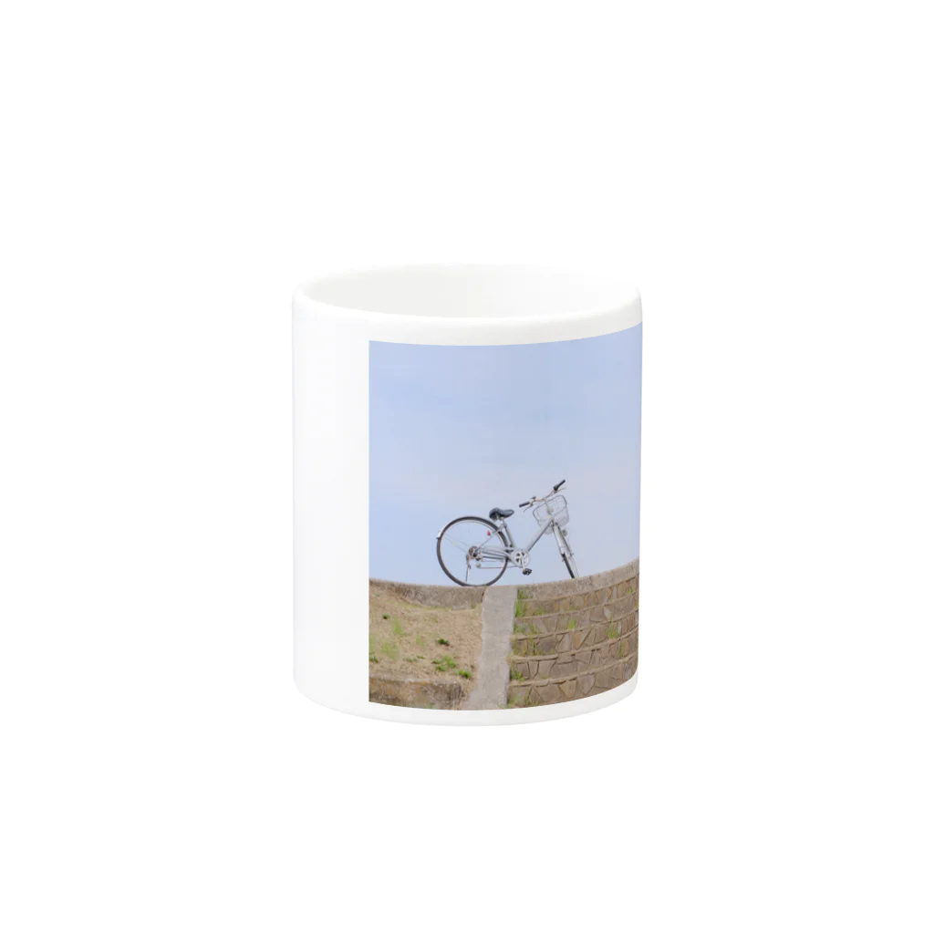 にしむの桜、自転車、ワンちゃん Mug :other side of the handle