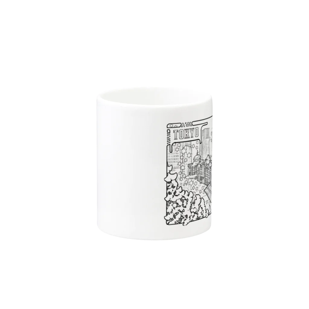 Azusa’s Artpostersの東京駅 Mug :other side of the handle
