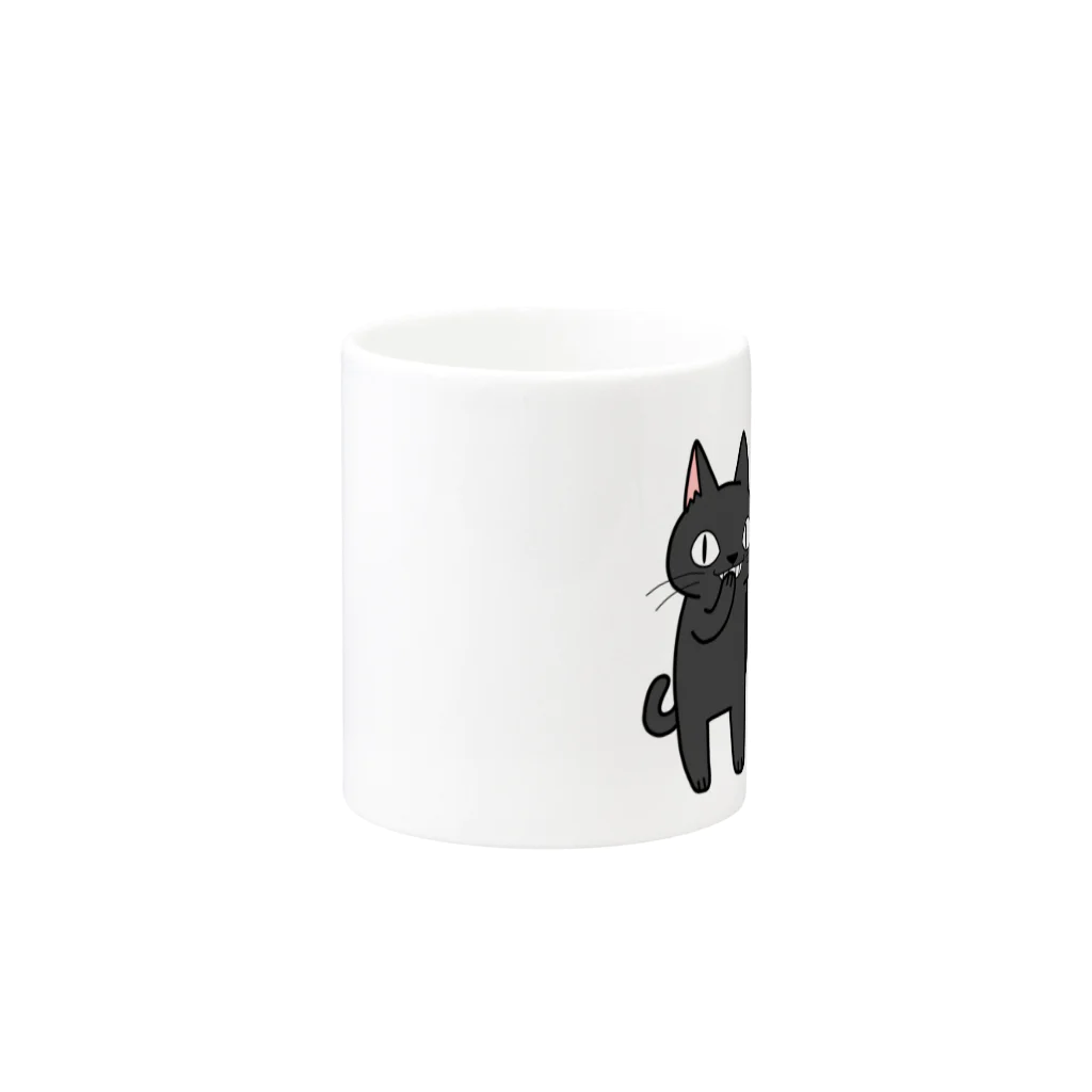 シシシFRIENDSのシシシうさぎ&シシシくろねこ Mug :other side of the handle