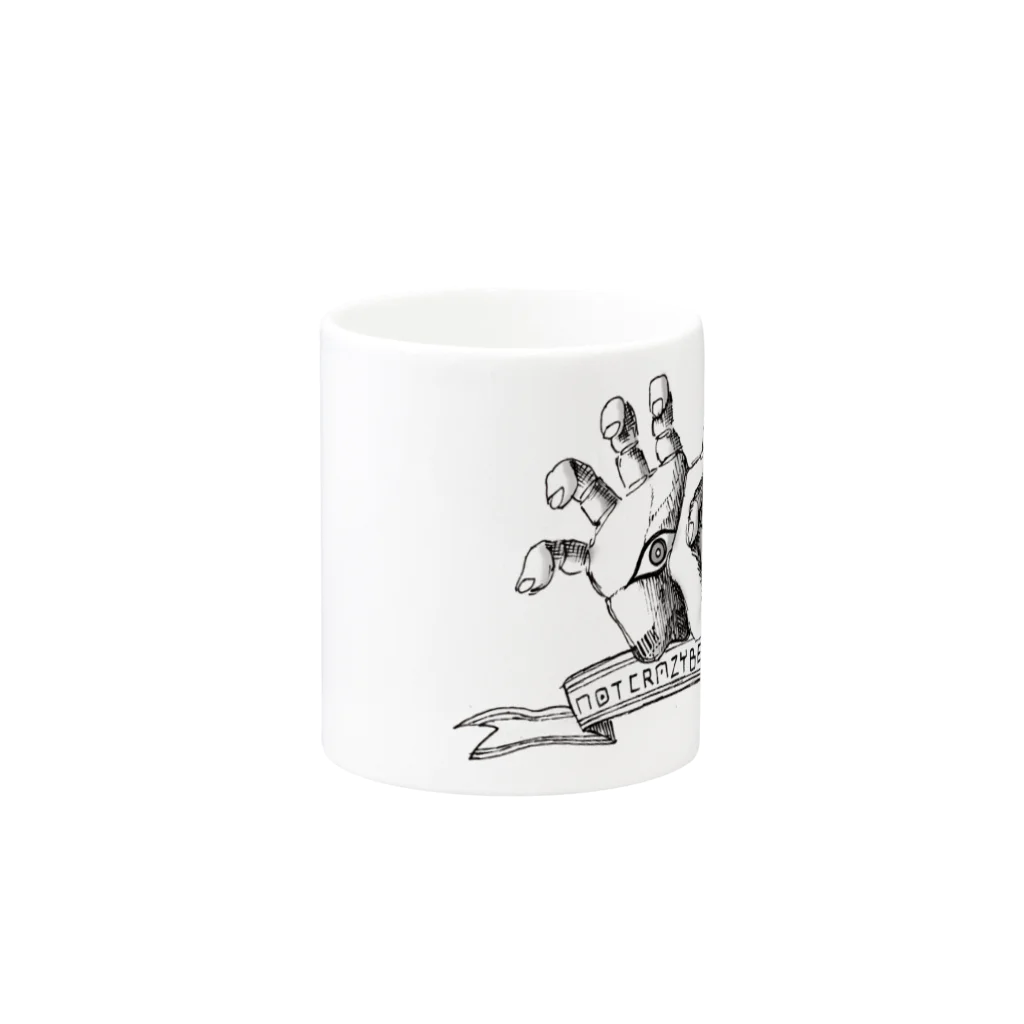 Paint 'em allのNot crazy be psycho　おてておめめ Mug :other side of the handle