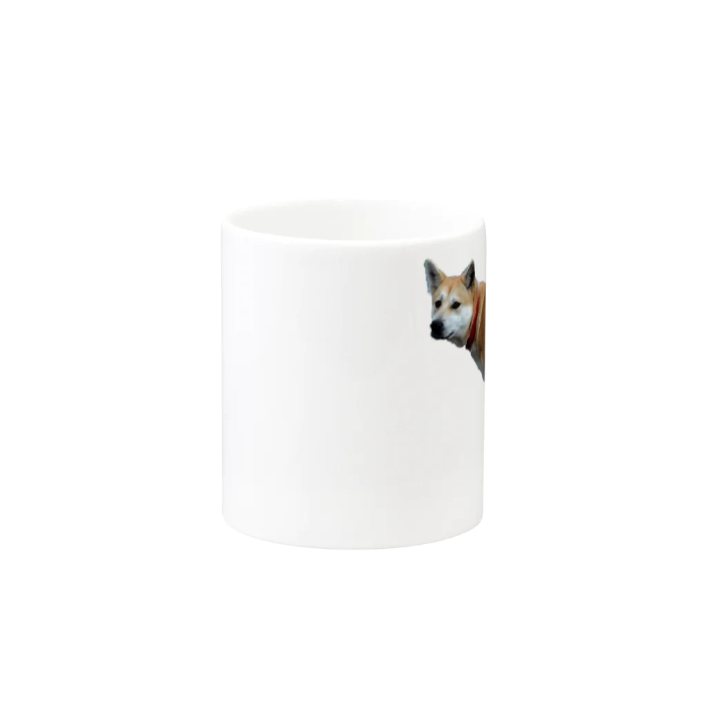 保護犬まるちゃんの踏ん張りまるちゃん Mug :other side of the handle