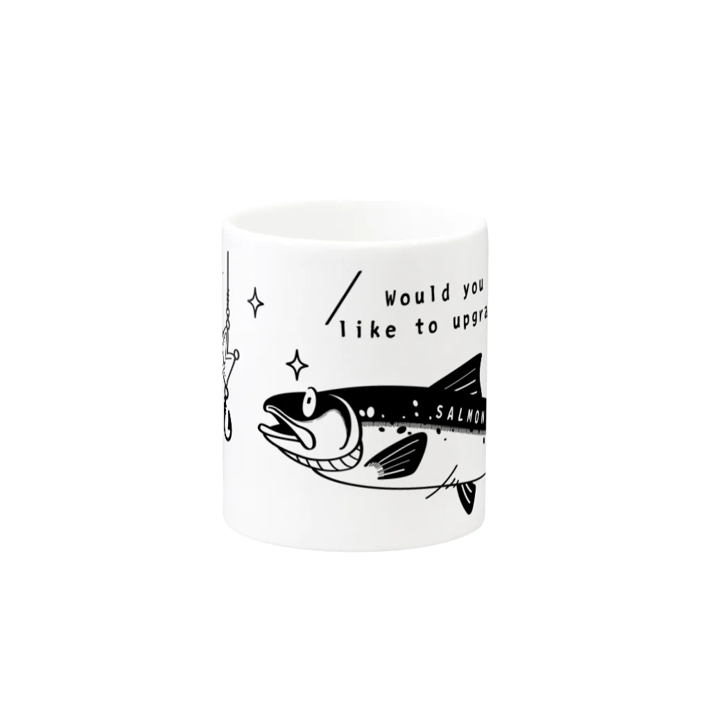 イラスト MONYAAT のキングサーモンへ Mug :other side of the handle