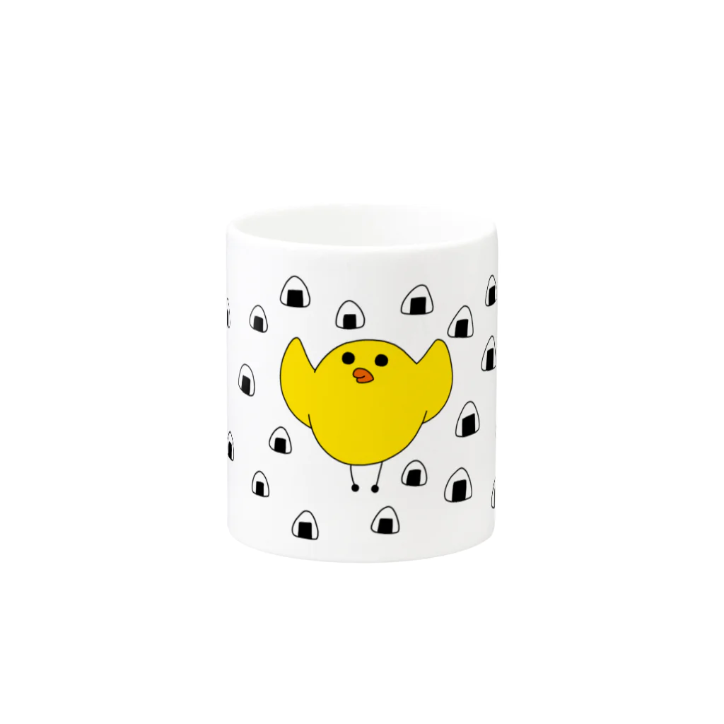 ピヨズカンパニーのにぎりめしまぐ Mug :other side of the handle