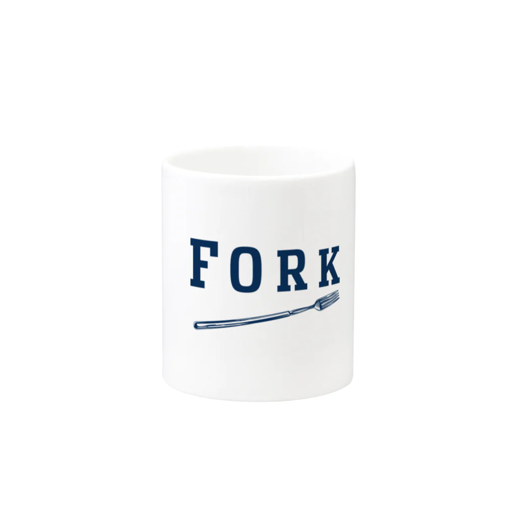 LONESOME TYPE ススのFORK (NAVY) Mug :other side of the handle