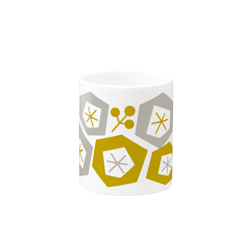 Söpöの黄色とグレーマグカップ Mug :other side of the handle