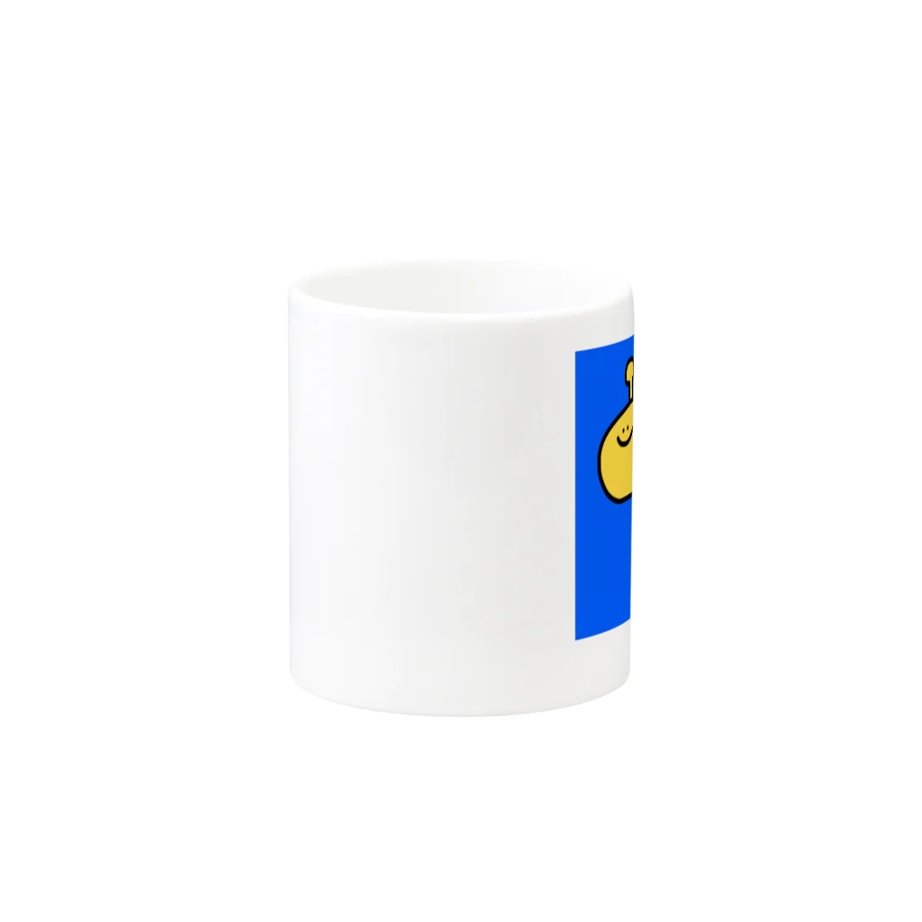 イシダニッコリのいしだのきりんくん(青背景) Mug :other side of the handle