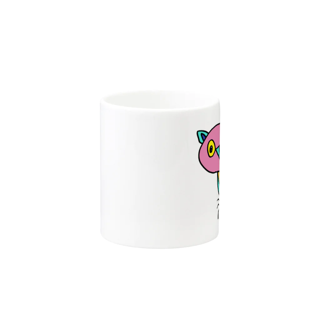 HILOMIOのカラフルみみずくちゃん Mug :other side of the handle