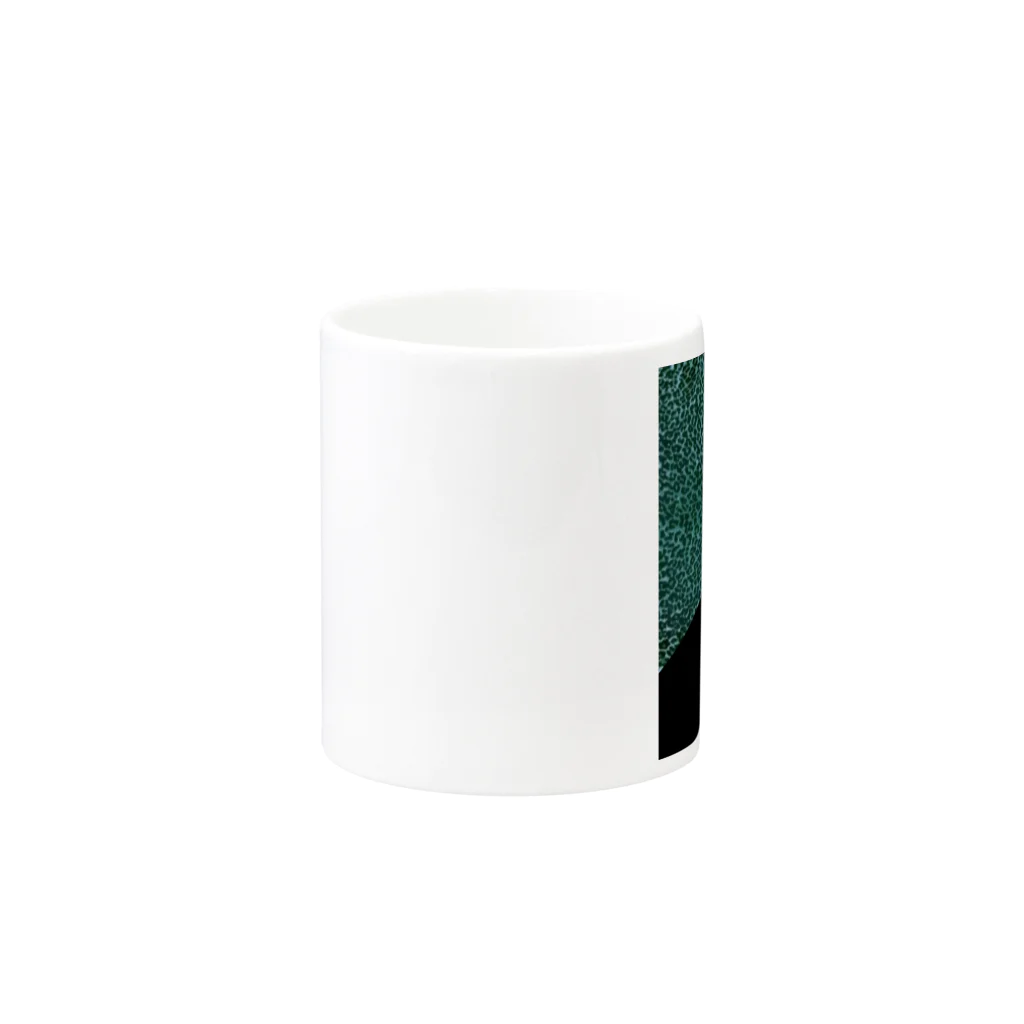 F-rush(フラッシュ)のヒョウ柄青緑×ブラック Mug :other side of the handle