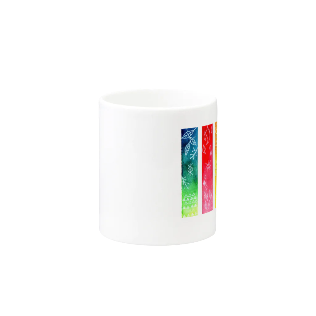 NINEの水彩 五色帯 Mug :other side of the handle