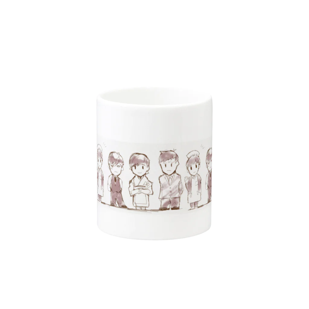 ROMX　ろむの4人(10人分身ver.) Mug :other side of the handle