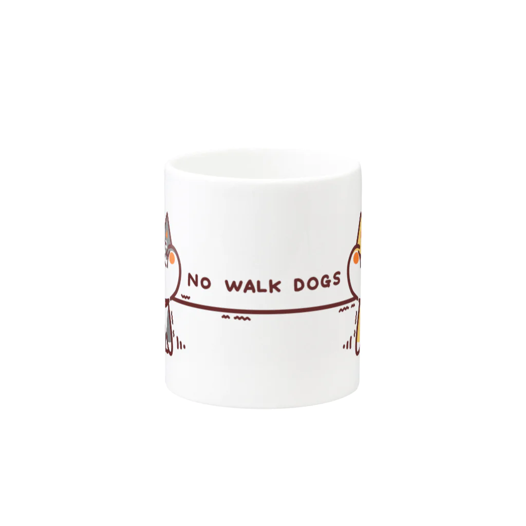 つくし日和のNO WALK DOGS Mug :other side of the handle