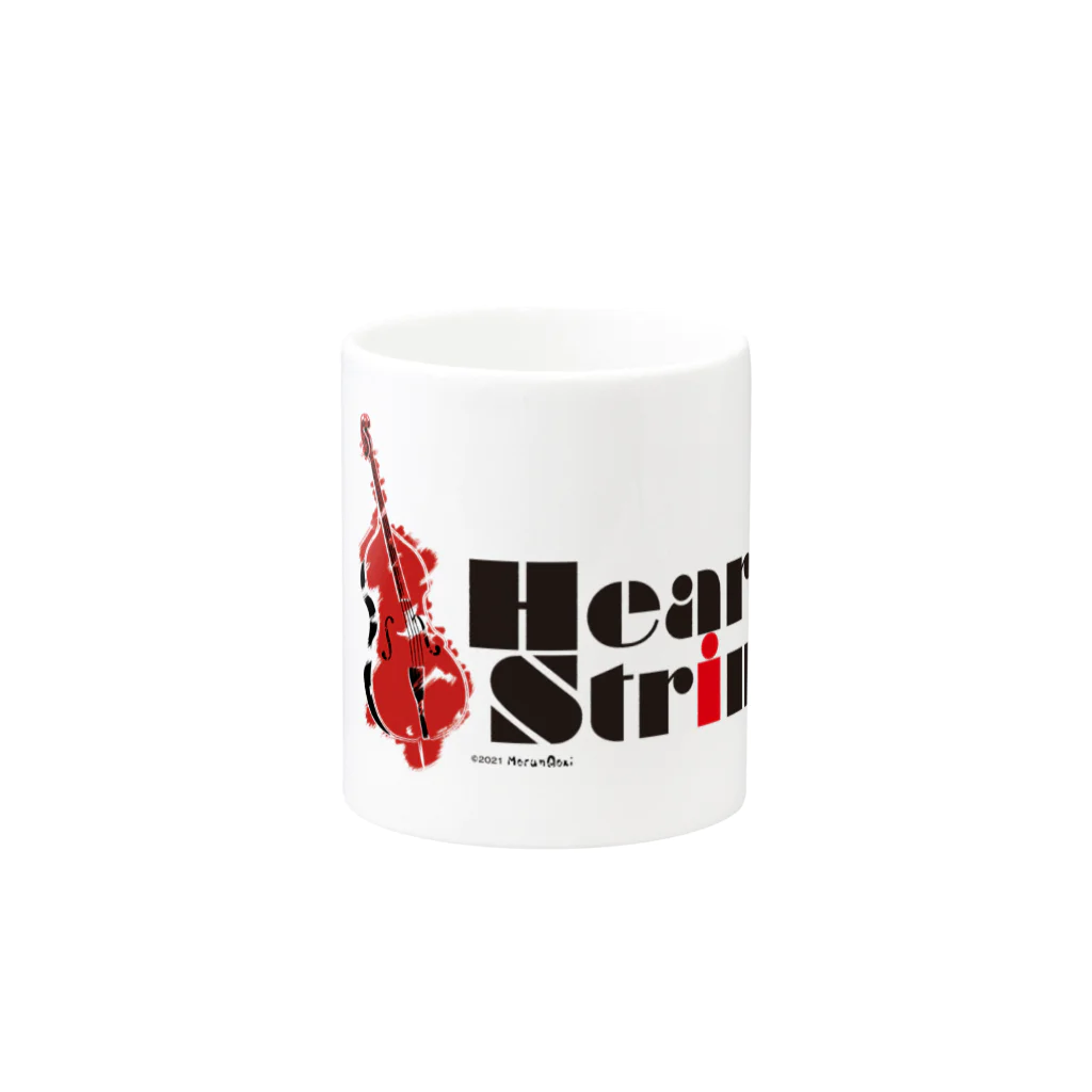 あおちゃん商会のHeart Strings (woodbass) Red Mug :other side of the handle