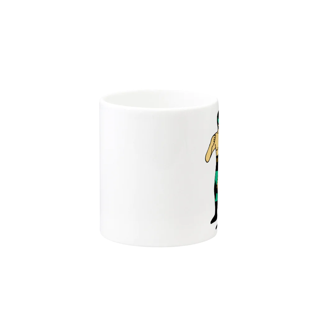 中しまのペアレスラー Mug :other side of the handle