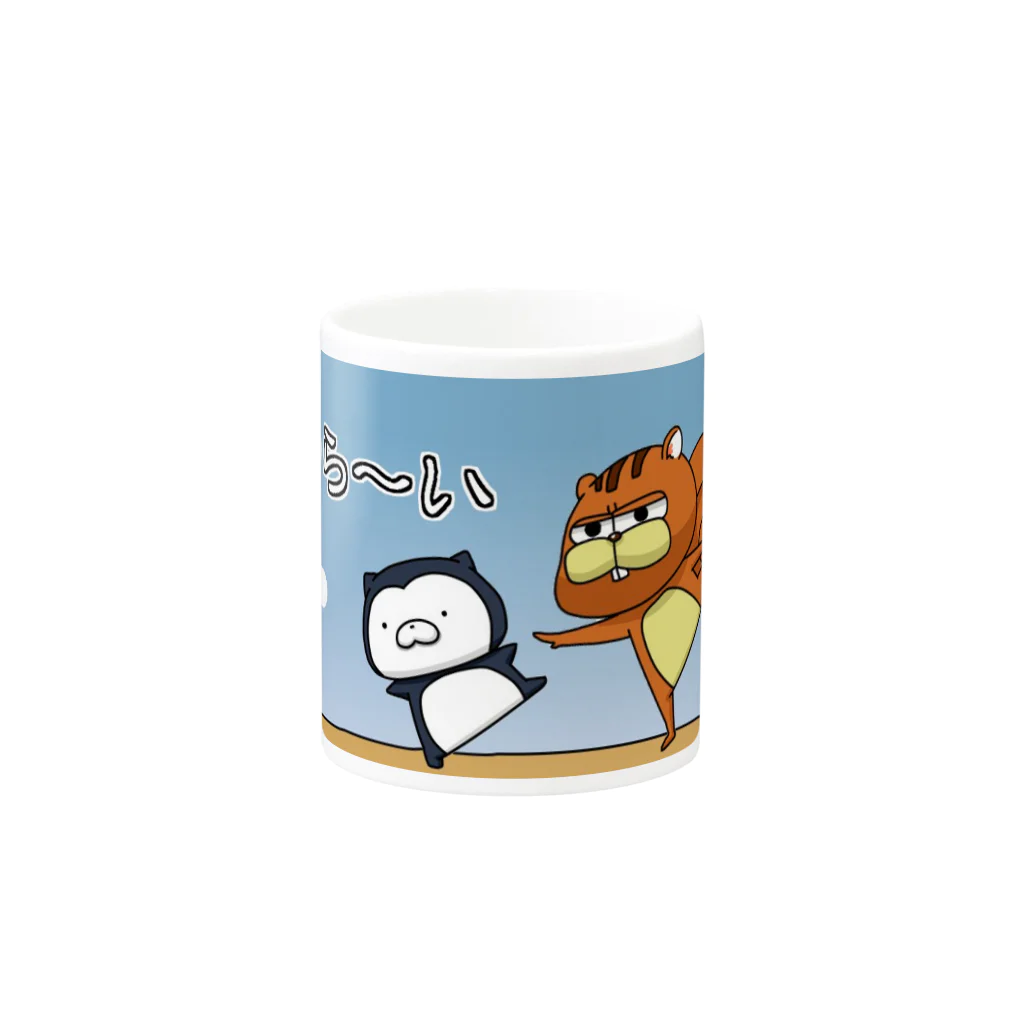 SUZURI×ヤマーフの片足立ち Mug :other side of the handle